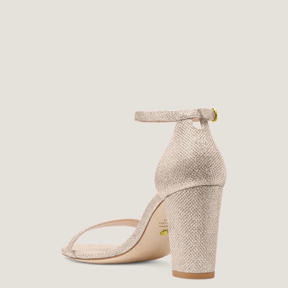 Stuart Weitzman Nearlynude Poudre Pink Block Heel Sandals - Picture 4 of 8